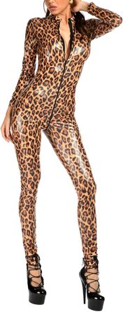 Латексний костюм-комбінезон PIIKNUO для жінок, жовтий, повна сукня, облягаючий, сексуальний, на блискавці