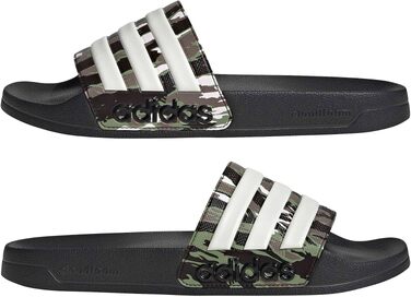 Чоловічі тапочки-шльопанці adidas Adilette Shower Velcro Core Black / Alumina Tent Green, розмір 38 EU