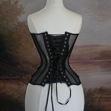 Жіночий корсетний топ у готичному стилі: корсаж на Хелловін, вінтаж, середньовіччя, без рукавів, стеampunk, бавовна, баучер, shapewear (чорний, S)