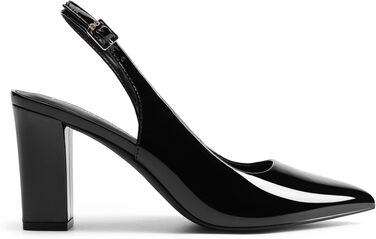Жіночі туфлі-човники Dream Pairs з відкритим каблуком (Slingback), чорний лак, розмір 40.5 EU