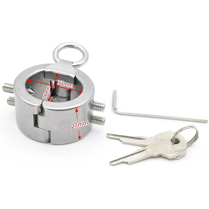 Сталевий кільце для яєчок з 4 знімними шипами CBT, замками та металевим ланцюгом. Підвіска для яєчок, бондж, кільце для статевого члена. Іграшки для дорослих для чоловіків, срібло, комплект