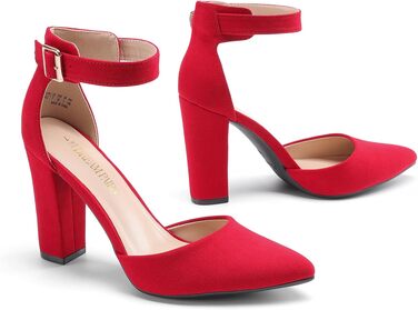 Жіночі туфлі-човники Dream Pairs з закритим носком, червоні, розмір 41.5 EU