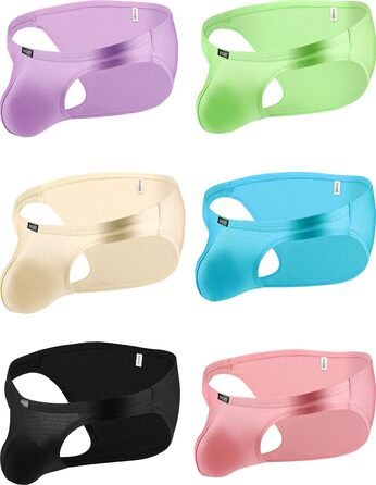 Сліпери iKingsky для чоловіків з великим кишеньовим відсіком, сексуальні труси, обтислі труси для чоловіків XL, 6 штук