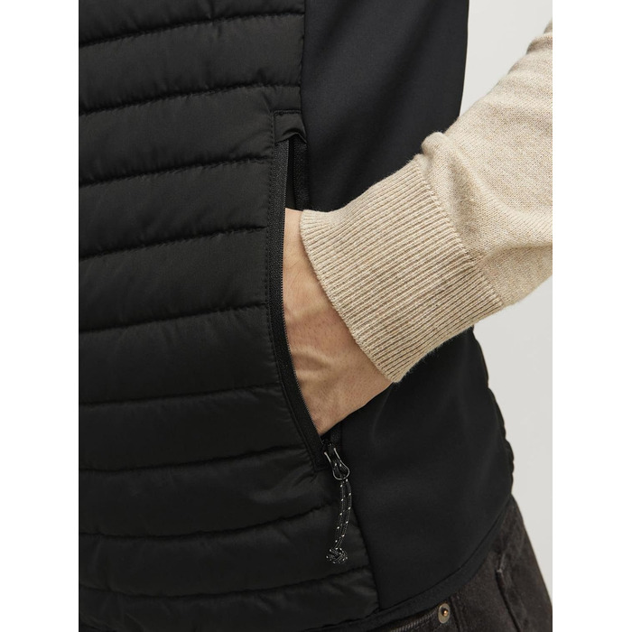 Чоловічий стібаний жилет Jack & Jones, чорний, розмір XL