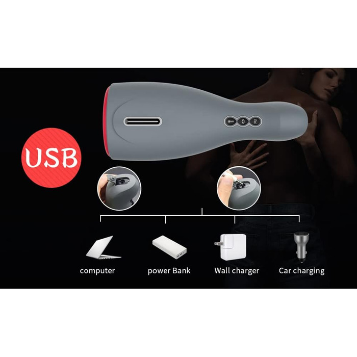 Електричний мастурбатор для чоловіків з 6 режимами вібрації та функцією підігріву, Penistrainer, автоматичний стаканчик