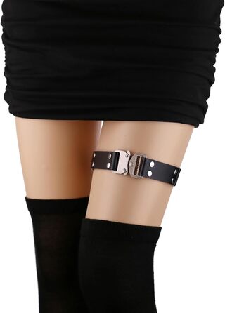 Жіночі готичні набедрені стрічки KUFUN, 2 шт., регульована пряжка, високі панчохи чорного кольору