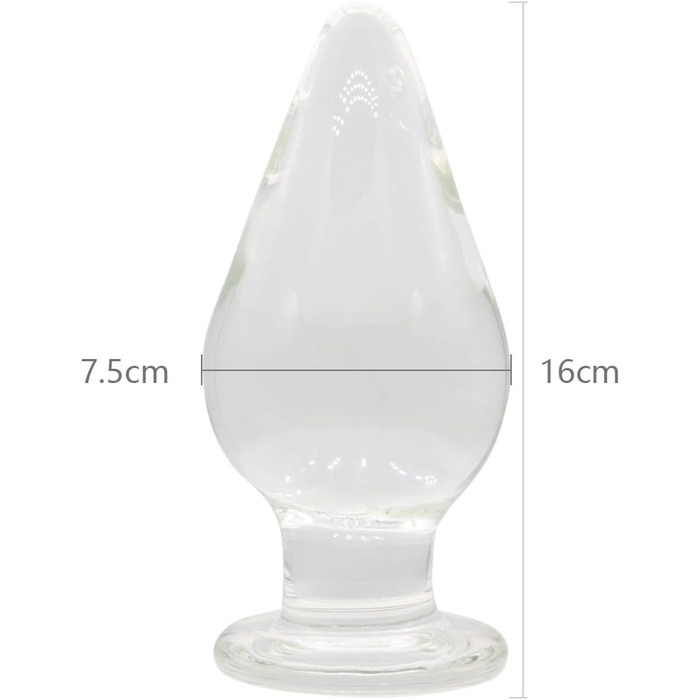 Анальний розширювач зі скляним конусом Kristall, 7.5 x 16 см для жінок та чоловіків