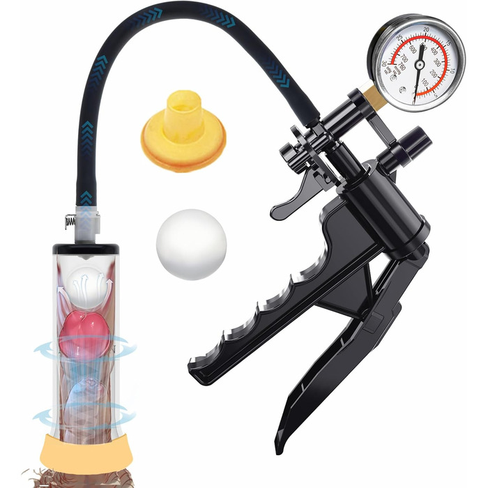 Пумпа для збільшення пеніса Jomyu: пристрій для розтягування та збільшення, з клапаном безпеки. Іграшка для чоловіків, SM-секс.