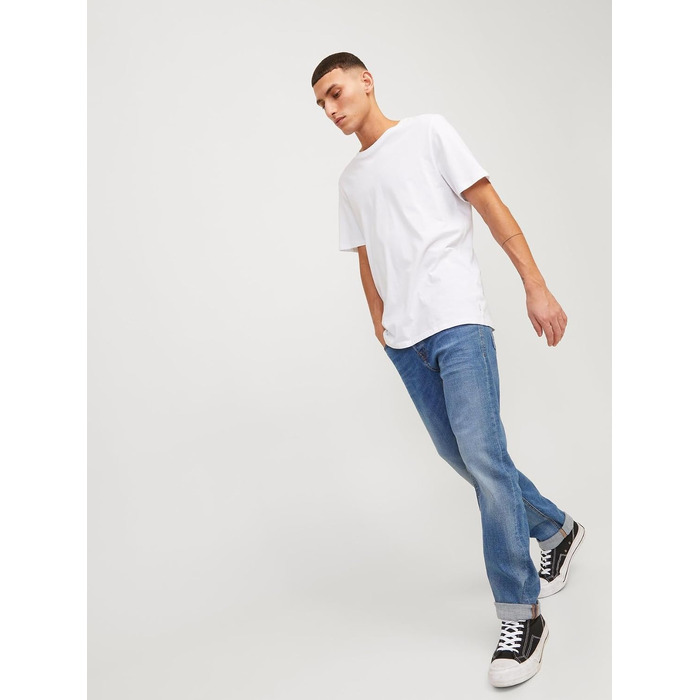 Чоловічі джинси Jack & Jones Slim Fit JJORIGINAL AM 781 синього кольору, пряма штанина, Denim