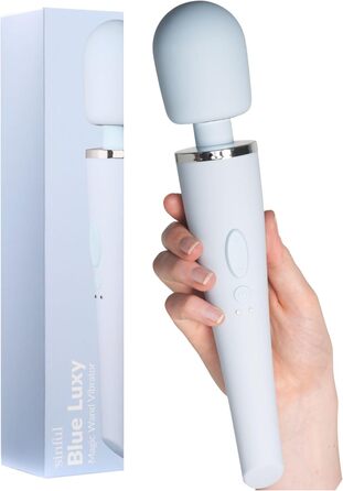 Масажний стрижень для жінок Luxy: потужний, тихий, водонепроникний вібратор з 10 режимами - сріблястий (блакитний)
