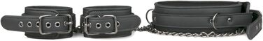 EasyToys Набори наручників з штучної шкіри, регульовані, 80 см, діаметр 11-28 см - для ролей Domina/Dominus