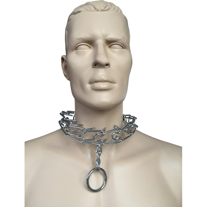 Halsband для BDSM: сталеве намисто з шипами та кільцем Tula-Toys