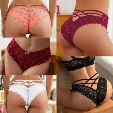 Сет трусиків Shaine 5шт. Танга з мережива для жінок. Зручні, дихаючі, сексуальні трусики-сліпи. Розміри S-XL