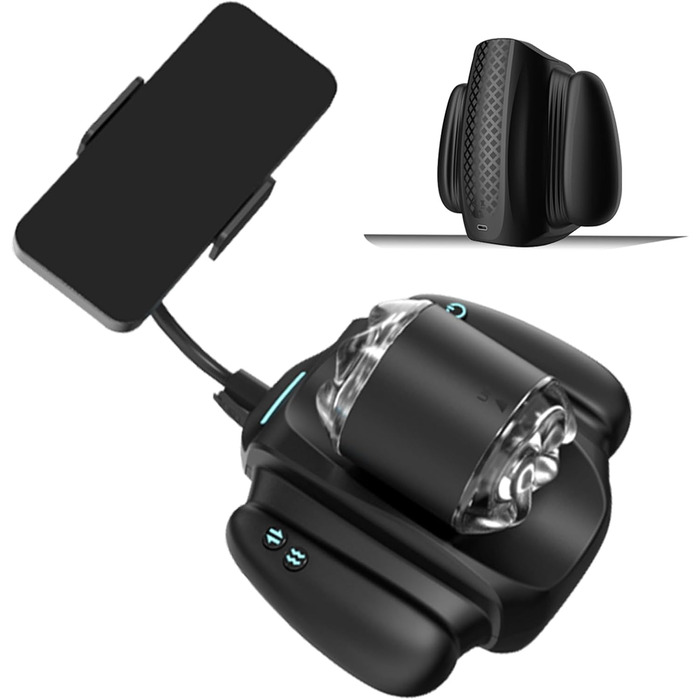 Електричний мастурбатор з тримачем для телефону, 10 вібрацій, телескопічна функція, керування через додаток для чоловіків