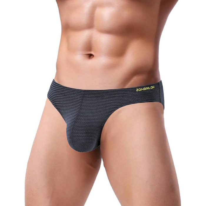 Чоловічі шорти ZUOAIYIN з великою кишенею. Сексуальна білизна для чоловіків, під одяг. Еластичні шорти з спандексу, поліестеру, еластану (9221). Чорний, сірий (M)