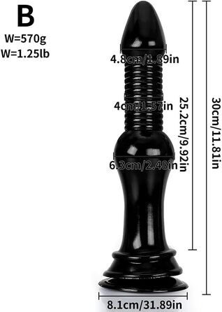 Анальний дildo Jixaxe 30 см з силікону - розширювач ануса, іграшка для стимуляції G-точки, чорний