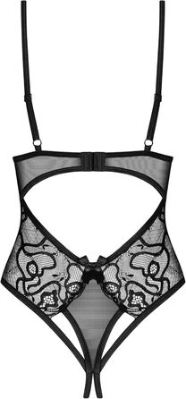 Selente Love & Fun: жіночий комплект нижньої білизни з боді/відкритого боді та шовкової маски для очей, чорний, сітка, мереживо, виготовлено в ЄС (XL-XXL)