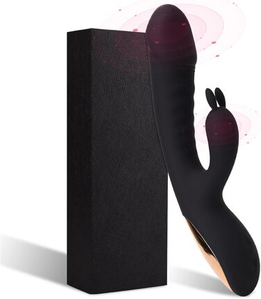 Вібратор силіконовий для G-точки, 10 режимів, нагрів, чорний - для жінок