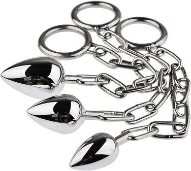 Анальний масажер з нержавіючої сталі Youxclian: набір анальних кульок, ланцюжок, кільце для статевого члена, анальний дільник, масажер простати, для жінок та чоловіків.