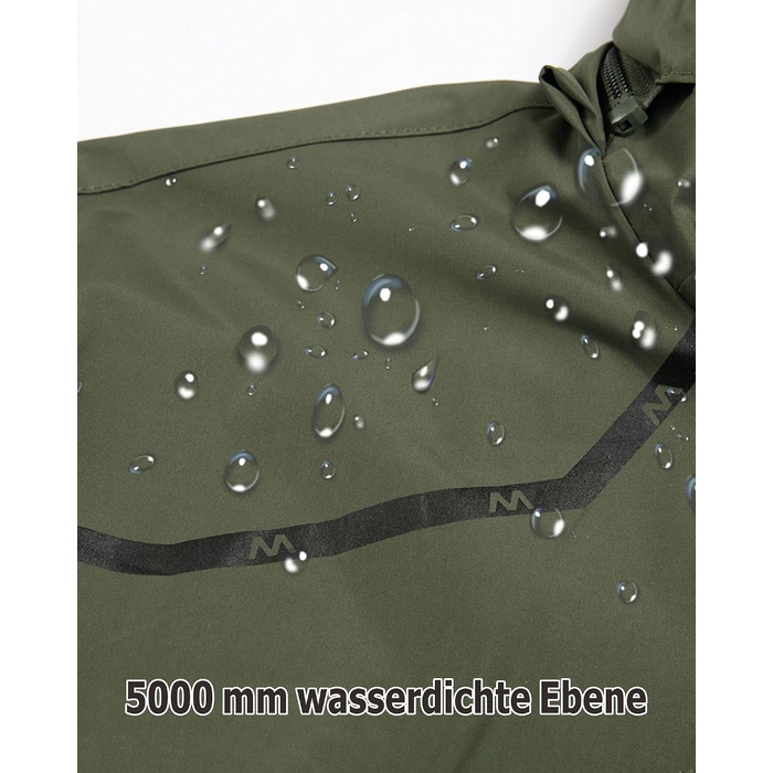 Чоловіча водонепроникна вітрівка Regenjacke — легка outdoor-куртка для походів, їзди на велосипеді та бігу, колір Armygreen (армійський зелений)