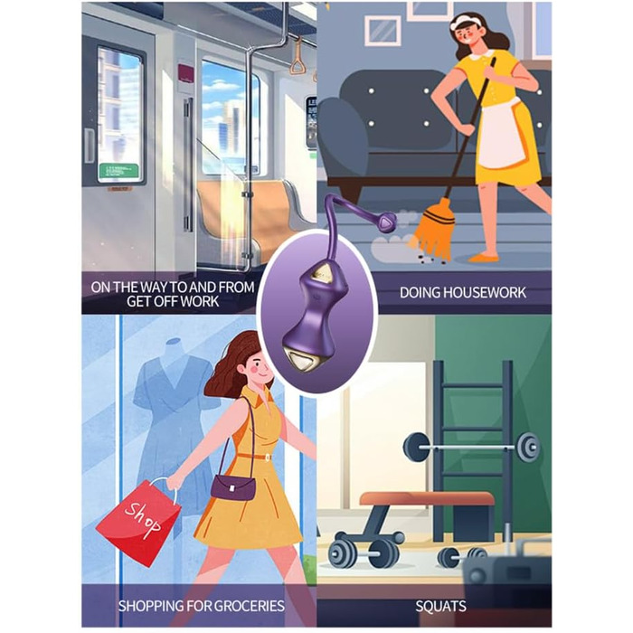 Електричний анальний вібратор Beckenbodentrainer для жінок з 5 рівнями шоку та 7 режимами вібрації. Стимулятор для вагіни та анусу, для пар. Колір: фіолетовий.