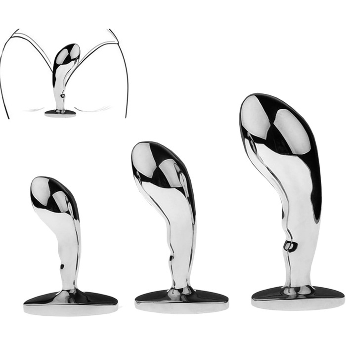 Анальний пробка Axcroo з нержавіючої сталі S/M/L з T-подібною основою, великий анальний дилататор, стимулятор простати, для чоловіків та жінок