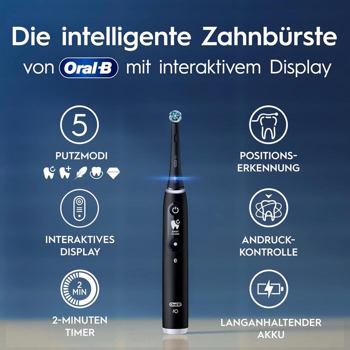 Електрична зубна щітка Oral-B iO Series 6 (Black Lava/Pink Sand), 5 режимів чищення, набір з 3 насадок та дорожнім футляром