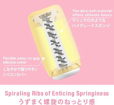 Мастурбатор Tenga Puffy Erdbeerrosa 16,5 см (Custard Yellow)