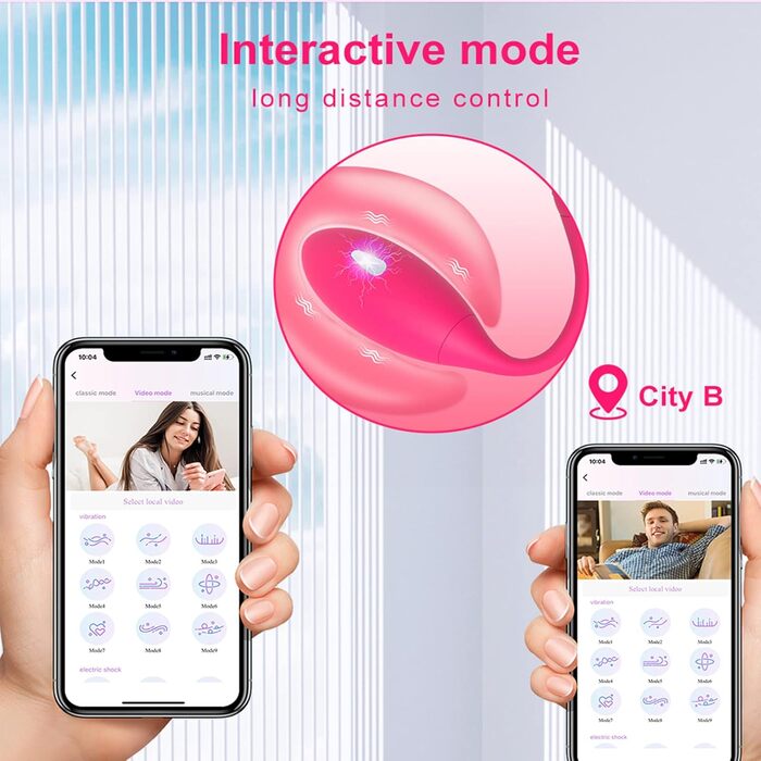 Вібратор для чоловіків та жінок з керуванням через додаток, стимулятор простати, силікон, 3 режими струму та 10 вібраційних режимів