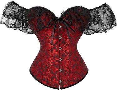 Корсет Daen Korsett великих розмірів з шнурівкою, Body Shaper, сатин, квітковий принт, топ-корсаж, вінтажний корсет (M)