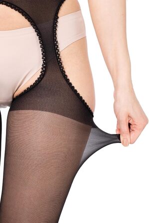 Чулки BANANALU з відкритим кроком, 20 Den, XL, чорний (3 шт.)