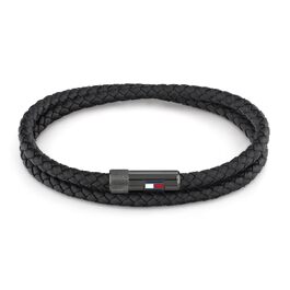Шкіряний браслет Tommy Hilfiger для чоловіків з магнітною застібкою, чорний