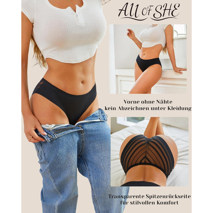 5 шт. труси жіночі мереживні, безшовні, сексуальні, бавовняні, кольори: чорний, білий, кремовий, рожевий, темно-фіолетовий (S)