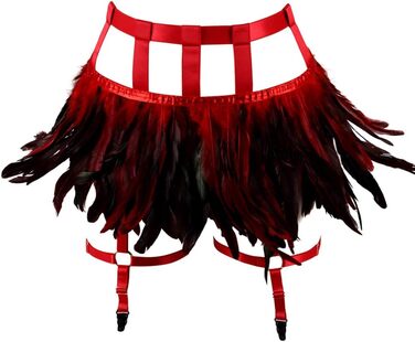 Жіночі мереживні набедрені стрічки, набедрені стрічки, ремінь у стилі панк-готи, ремінь-підтяжки, регульовані, з вирізом, для клубу, вечірки, танців, фестивалів (білий) (червоний)