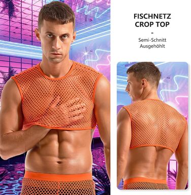 Футболка сітка Amy Couee для чоловіків, мереживна майка (XL, помаранчевий)