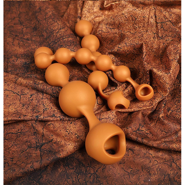 Анальні кулі з силікону різних розмірів (5 шт.) для тренування та масажу. Анальний плаг, дилататор, гачок, анальдуше. Іграшки для дорослих, unisex