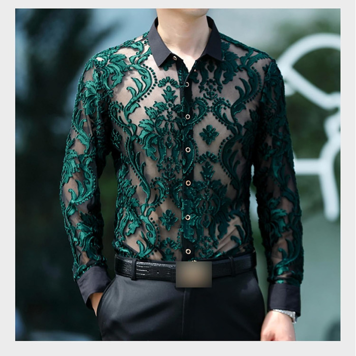 Прозора сітчаста накидка для чоловіків та жінок, сексуальна, коротка, для нічного клубу, мереживна накидка (XS, Cs24)