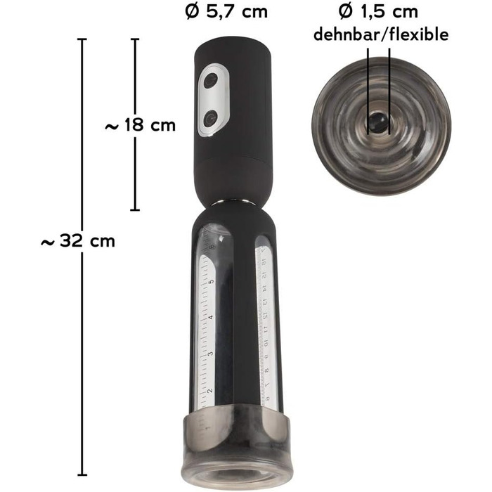 Насос для ерекції Orion - інтенсивний вакуумний насос для чоловіків, для тренування потенції, симуляції орального сексу, перезаряджається, прозорий/чорний (з повним авто режимом)