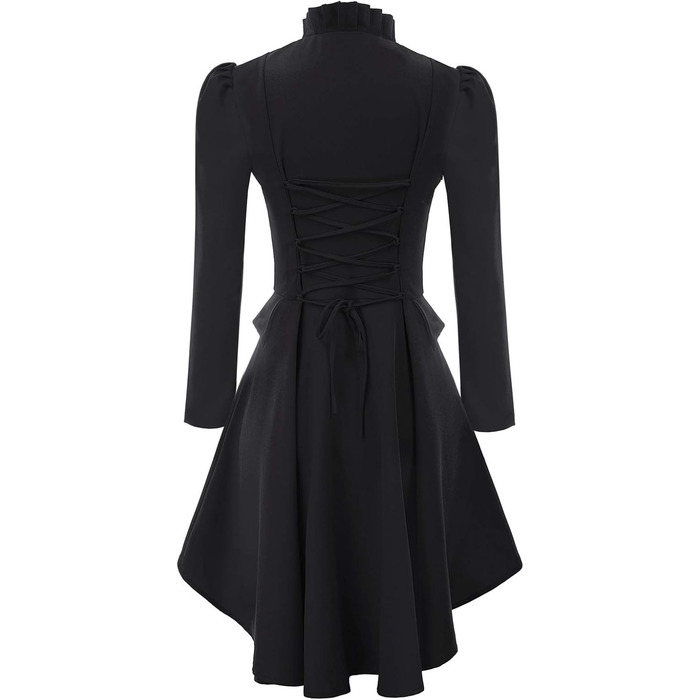 Жіночий костюм на Хелловін: корсет-жакет у стилі ренесанс/вікторіан/готика/стеampunk, чорний, XL