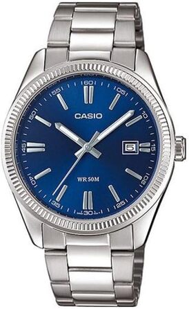 Чоловічий наручний годинник Casio Collection (Сріблястий/Синій)