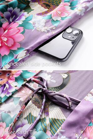 Халат жіночий довгий з атласу, квітковий принт, Babeyond, для дому та відпочинку