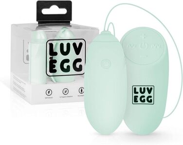 Вібраційний масажер LUV EGG з пультом дистанційного керування - для пар та новачків. 10 режимів, водонепроникний, перезаряджається, зелено-блакитний