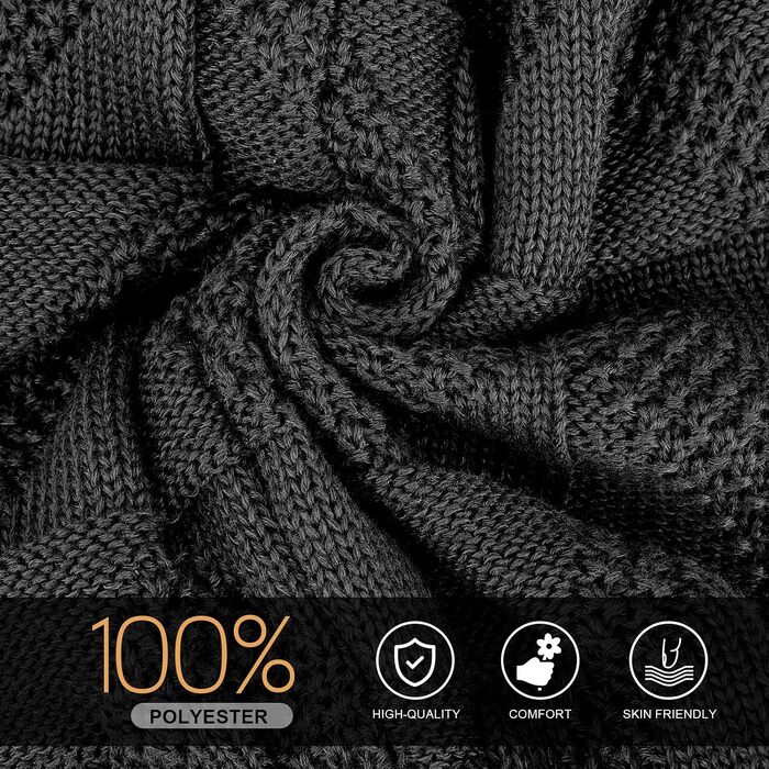 Унісекс в'язана шапка-біні HAMUNI — дихаюча трикотажна шапка Slouch Beanie для жінок та чоловіків, чорно-червона