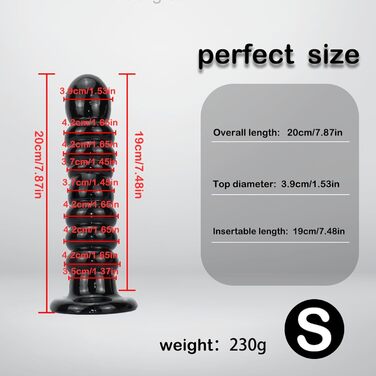 Анальний масажер Yasexx Giant Thread - великий анальний плагін з присоскою, стимулятор G-точки та простати, для чоловіків та жінок