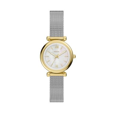 Жіночий кварцовий годинник Fossil Carlie золотистого кольору зі сталевим браслетом (28мм, Rich Gold)