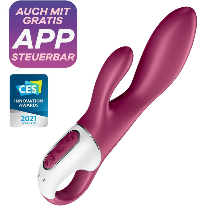 Satisfyer Rabbit Heated Affair Connect – вібратор-кролик з підігрівом та Bluetooth, 20.5 см, червоний