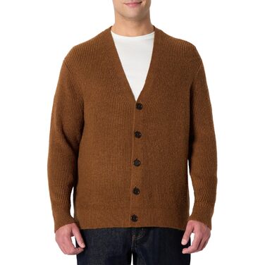 Чоловічий в'язаний кардиган Amazon Essentials вільного крою (Relaxed Fit), суміш бавовни, колір карамельний верес, розмір L