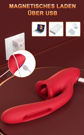 Вібратор для жінок G-Spot з 10 режимами стимуляції язичком, клітором та анального отвору - секс-іграшка для пар (RF14RD)