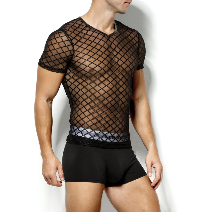 Футболка з короткими рукавами Casey Kevin Herren, сітка, мережа, чорний XL