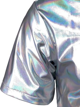 Чоловічий блискучий бронзовий костюм для вечірок та клубів JOGAL (сріблястий блиск, розмір S)